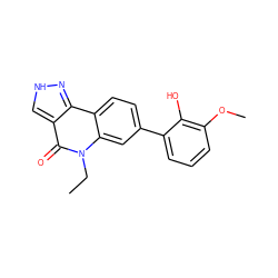 CCn1c(=O)c2c[nH]nc2c2ccc(-c3cccc(OC)c3O)cc21 ZINC001772593122