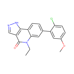 CCn1c(=O)c2cn[nH]c2c2ccc(-c3cc(OC)ccc3Cl)cc21 ZINC000205003123