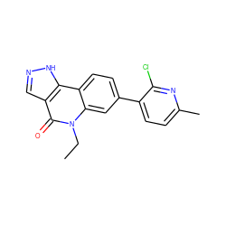 CCn1c(=O)c2cn[nH]c2c2ccc(-c3ccc(C)nc3Cl)cc21 ZINC000205019410