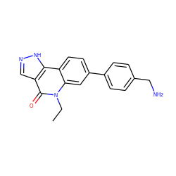 CCn1c(=O)c2cn[nH]c2c2ccc(-c3ccc(CN)cc3)cc21 ZINC000205003164