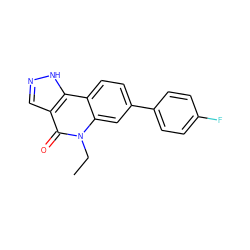 CCn1c(=O)c2cn[nH]c2c2ccc(-c3ccc(F)cc3)cc21 ZINC000204967247