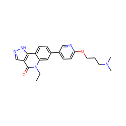 CCn1c(=O)c2cn[nH]c2c2ccc(-c3ccc(OCCCN(C)C)nc3)cc21 ZINC000205101075