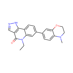 CCn1c(=O)c2cn[nH]c2c2ccc(-c3ccc4c(c3)OCCN4C)cc21 ZINC000205099416