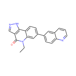 CCn1c(=O)c2cn[nH]c2c2ccc(-c3ccc4ncccc4c3)cc21 ZINC000205102488