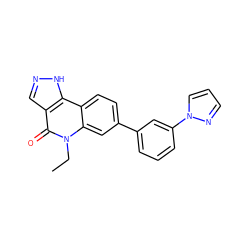 CCn1c(=O)c2cn[nH]c2c2ccc(-c3cccc(-n4cccn4)c3)cc21 ZINC000205098181