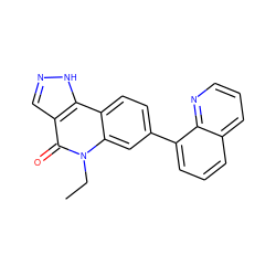 CCn1c(=O)c2cn[nH]c2c2ccc(-c3cccc4cccnc34)cc21 ZINC000205101049