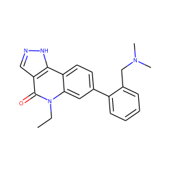 CCn1c(=O)c2cn[nH]c2c2ccc(-c3ccccc3CN(C)C)cc21 ZINC000205099496