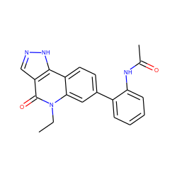 CCn1c(=O)c2cn[nH]c2c2ccc(-c3ccccc3NC(C)=O)cc21 ZINC000204993261