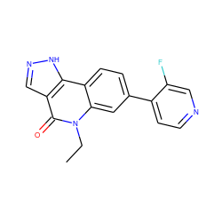 CCn1c(=O)c2cn[nH]c2c2ccc(-c3ccncc3F)cc21 ZINC000205019562