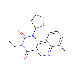 CCn1c(=O)c2cnc3c(C)cccc3c2n(C2CCCC2)c1=O ZINC000117806878