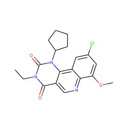 CCn1c(=O)c2cnc3c(OC)cc(Cl)cc3c2n(C2CCCC2)c1=O ZINC000117797571