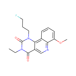 CCn1c(=O)c2cnc3c(OC)cccc3c2n(CCCF)c1=O ZINC000117790535