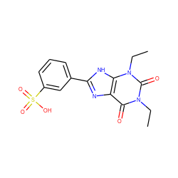 CCn1c(=O)c2nc(-c3cccc(S(=O)(=O)O)c3)[nH]c2n(CC)c1=O ZINC000026016895