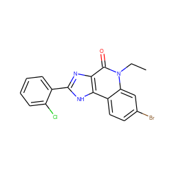 CCn1c(=O)c2nc(-c3ccccc3Cl)[nH]c2c2ccc(Br)cc21 ZINC000095602168