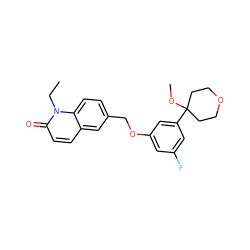 CCn1c(=O)ccc2cc(COc3cc(F)cc(C4(OC)CCOCC4)c3)ccc21 ZINC000001484223