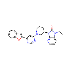 CCn1c(=O)n([C@@H]2CCCN(c3cc(-c4cc5ccccc5o4)ncn3)C2)c2ncccc21 ZINC000071318531