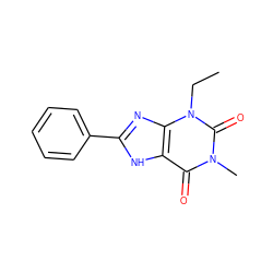 CCn1c(=O)n(C)c(=O)c2[nH]c(-c3ccccc3)nc21 ZINC000028085888