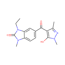 CCn1c(=O)n(C)c2ccc(C(=O)c3c(C)nn(C)c3O)cc21 ZINC000299867297