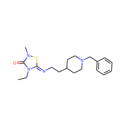 CCn1c(=O)n(C)s/c1=N\CCC1CCN(Cc2ccccc2)CC1 ZINC000103279435