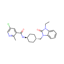 CCn1c(=O)n(C[C@H]2CC[C@H](NC(=O)c3cc(Cl)cnc3C)CC2)c2ccccc21 ZINC000653678246