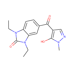 CCn1c(=O)n(CC)c2cc(C(=O)c3cnn(C)c3O)ccc21 ZINC000299870955