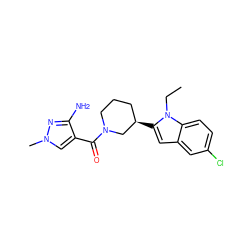 CCn1c([C@@H]2CCCN(C(=O)c3cn(C)nc3N)C2)cc2cc(Cl)ccc21 ZINC000473134930