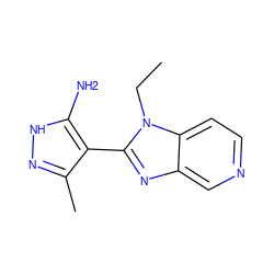 CCn1c(-c2c(C)n[nH]c2N)nc2cnccc21 ZINC000028397617