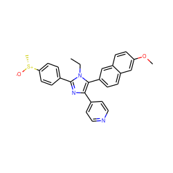 CCn1c(-c2ccc([S@@+](C)[O-])cc2)nc(-c2ccncc2)c1-c1ccc2cc(OC)ccc2c1 ZINC000028823977