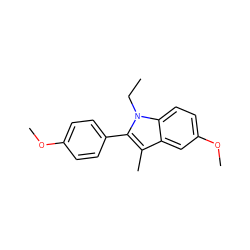 CCn1c(-c2ccc(OC)cc2)c(C)c2cc(OC)ccc21 ZINC000032273222