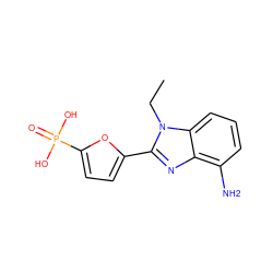 CCn1c(-c2ccc(P(=O)(O)O)o2)nc2c(N)cccc21 ZINC000045298585