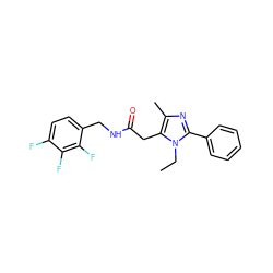 CCn1c(-c2ccccc2)nc(C)c1CC(=O)NCc1ccc(F)c(F)c1F ZINC000072111510