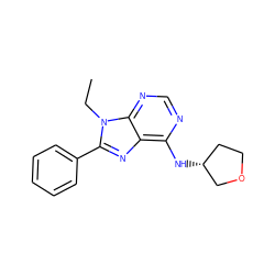 CCn1c(-c2ccccc2)nc2c(N[C@@H]3CCOC3)ncnc21 ZINC000038237108