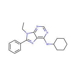 CCn1c(-c2ccccc2)nc2c(NC3CCCCC3)ncnc21 ZINC000137061403