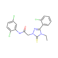 CCn1c(-c2ccccc2Cl)nn(CC(=O)Nc2cc(Cl)ccc2Cl)c1=S ZINC000000639417