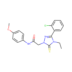 CCn1c(-c2ccccc2Cl)nn(CC(=O)Nc2ccc(OC)cc2)c1=S ZINC000000639419