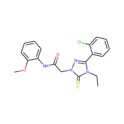 CCn1c(-c2ccccc2Cl)nn(CC(=O)Nc2ccccc2OC)c1=S ZINC000000639423