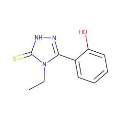 CCn1c(-c2ccccc2O)n[nH]c1=S ZINC000013124882