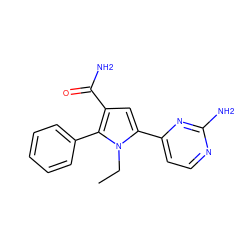 CCn1c(-c2ccnc(N)n2)cc(C(N)=O)c1-c1ccccc1 ZINC000064526660