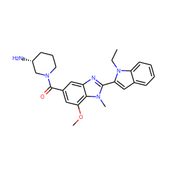 CCn1c(-c2nc3cc(C(=O)N4CCC[C@@H](N)C4)cc(OC)c3n2C)cc2ccccc21 ZINC000299817178