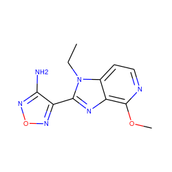 CCn1c(-c2nonc2N)nc2c(OC)nccc21 ZINC000028462699