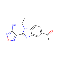 CCn1c(-c2nonc2N)nc2cc(C(C)=O)ccc21 ZINC000028461614