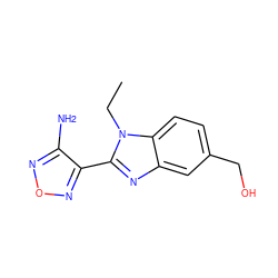 CCn1c(-c2nonc2N)nc2cc(CO)ccc21 ZINC000028397209