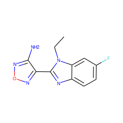 CCn1c(-c2nonc2N)nc2ccc(F)cc21 ZINC000028462351