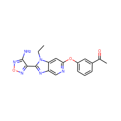 CCn1c(-c2nonc2N)nc2cnc(Oc3cccc(C(C)=O)c3)cc21 ZINC000014954292