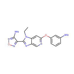 CCn1c(-c2nonc2N)nc2cnc(Oc3cccc(N)c3)cc21 ZINC000014954301