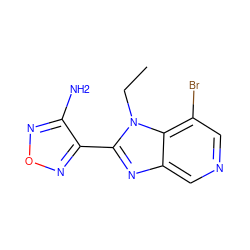 CCn1c(-c2nonc2N)nc2cncc(Br)c21 ZINC000028458010