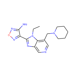 CCn1c(-c2nonc2N)nc2cncc(CN3CCCCC3)c21 ZINC000028461239