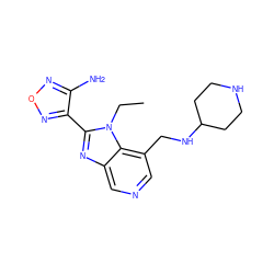 CCn1c(-c2nonc2N)nc2cncc(CNC3CCNCC3)c21 ZINC000013998530