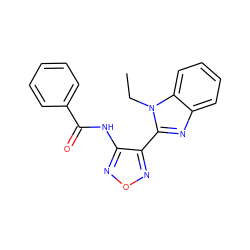 CCn1c(-c2nonc2NC(=O)c2ccccc2)nc2ccccc21 ZINC000001077917