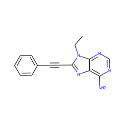 CCn1c(C#Cc2ccccc2)nc2c(N)ncnc21 ZINC000029563206